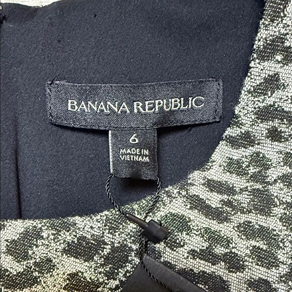 Banana Republic Animal Print Midi Dress - Black and White Size 6 - Picture 2 of 14